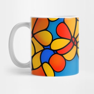 Vibrant Summer Flower  - Stained Glass Abstract Pattern Mug